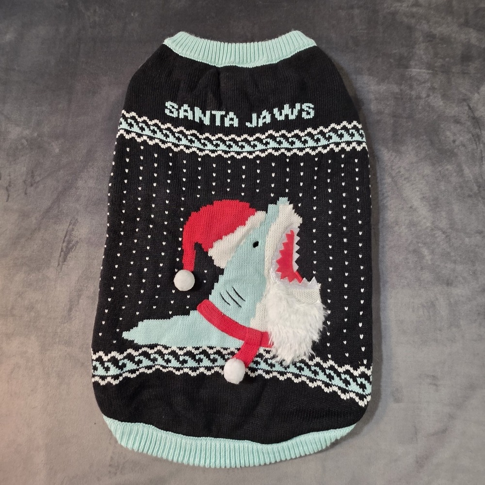 Bright Holiday Shark Ugly Pet Sweater XL Jaws